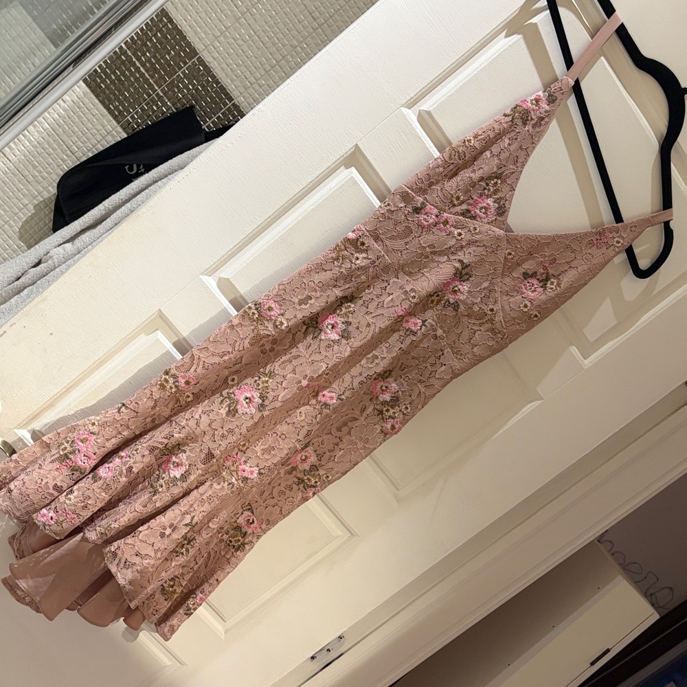 Floral Lace Pink Dress